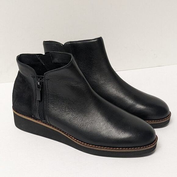 SoftWalk Wesley Ankle Boots Black Leather Women's 7 M